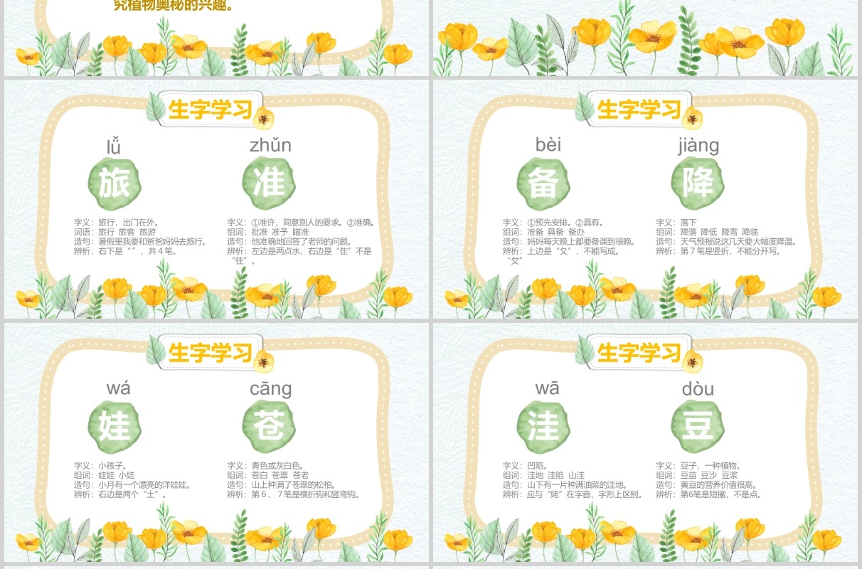 小学二年级语文课件植物妈妈有办法PPT说课模板