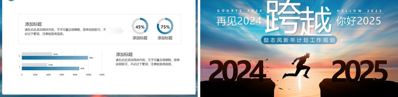 蓝色励志风再见2025你好2025PPT模板