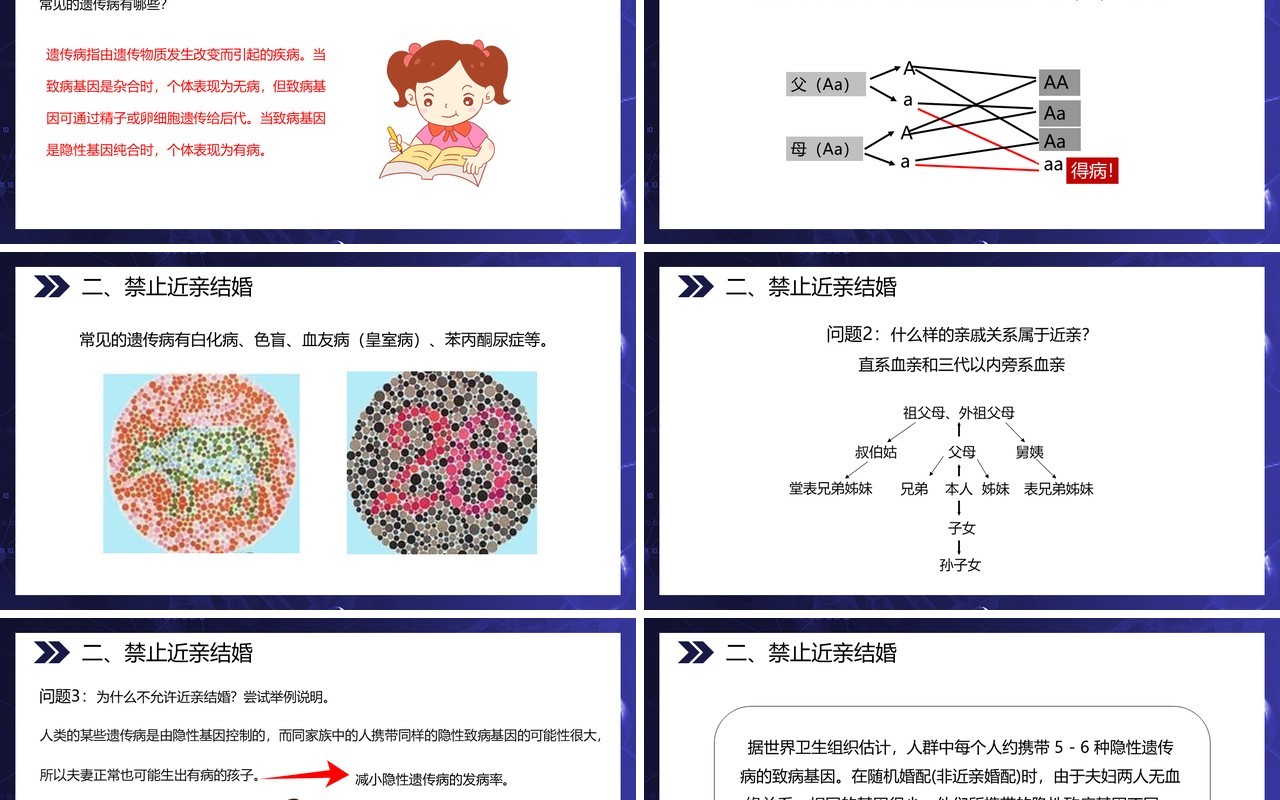 部编版八年级生物下册基因的显性和隐性课件PPT模板