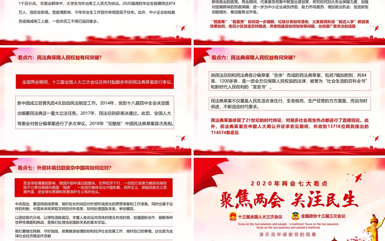 2020年两会学习政府工作报告党建PPT模板