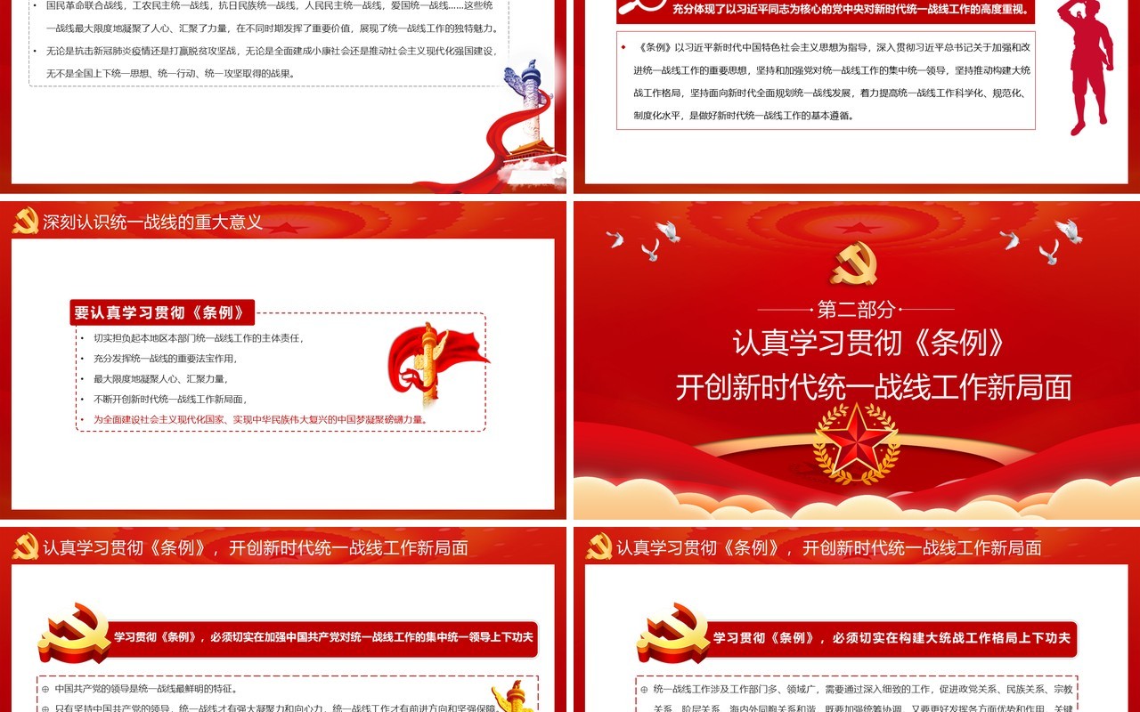 学习贯彻中国共产党统一战线工作条例动员大会PPT模板