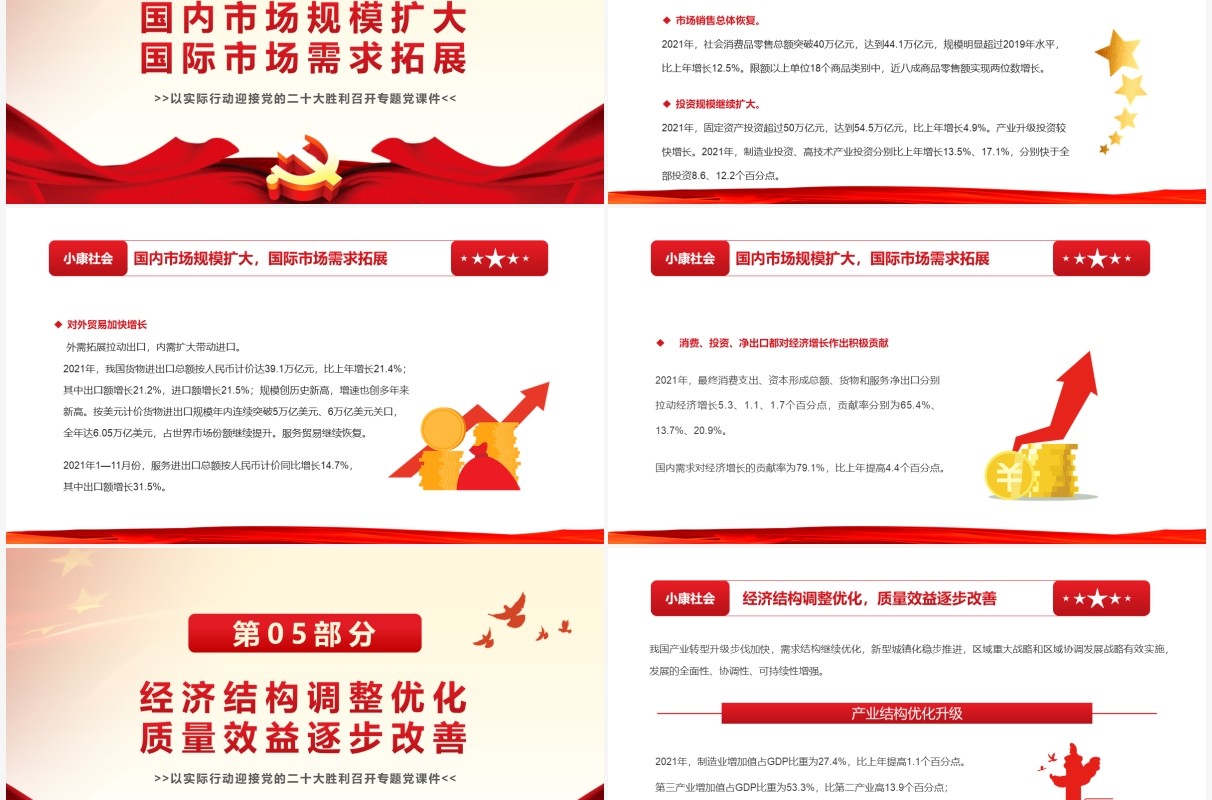 国民经济量增质升十四五实现良好开局PPT模板
