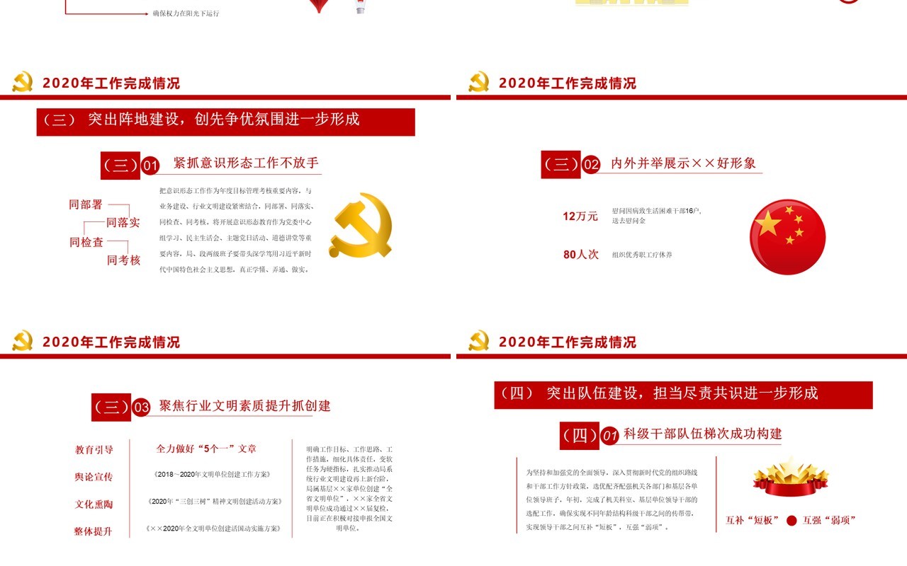 简约党政风党建工作部署安排通用PPT模板