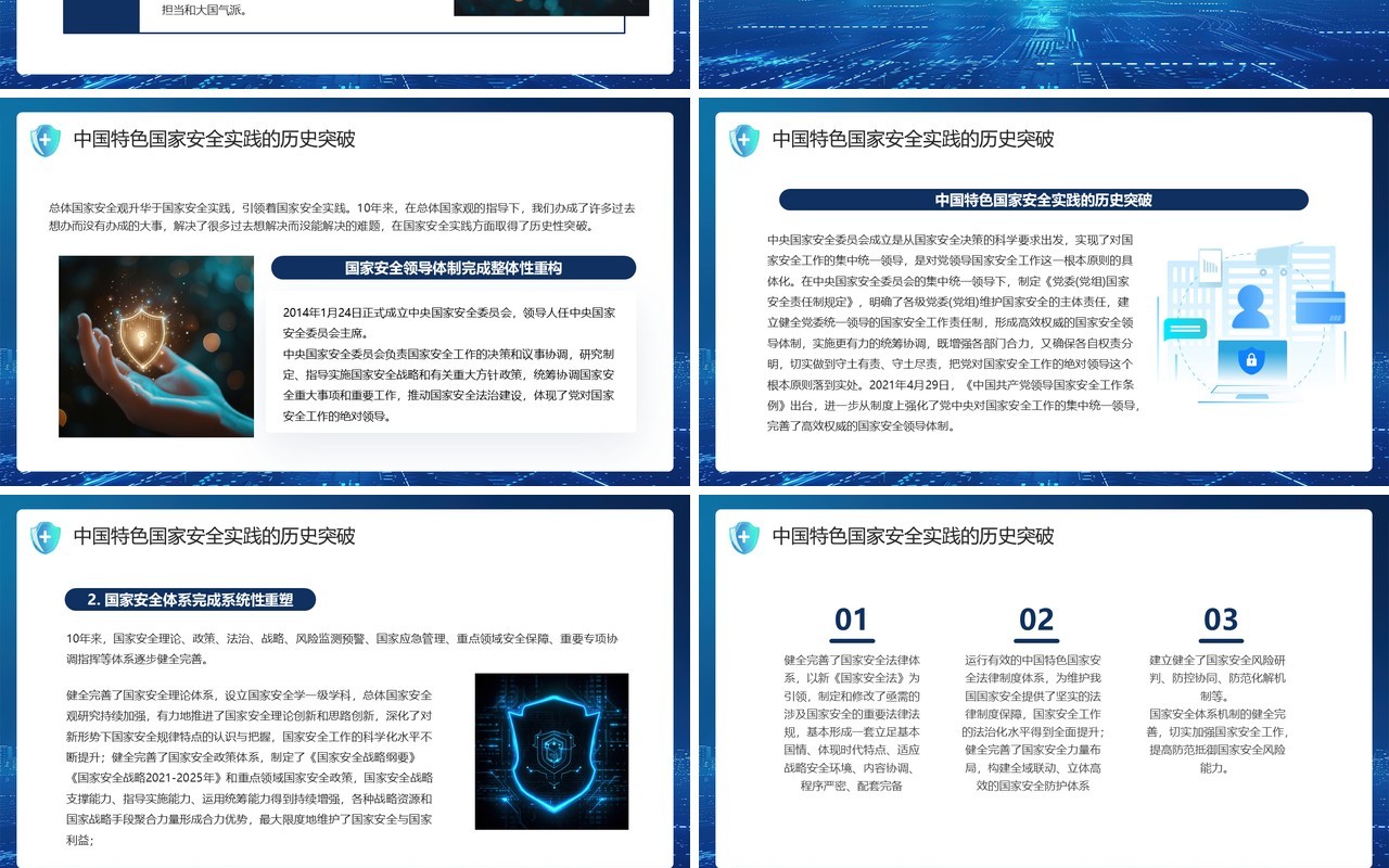 蓝色在总体国家安全观创新引领下PPT模板