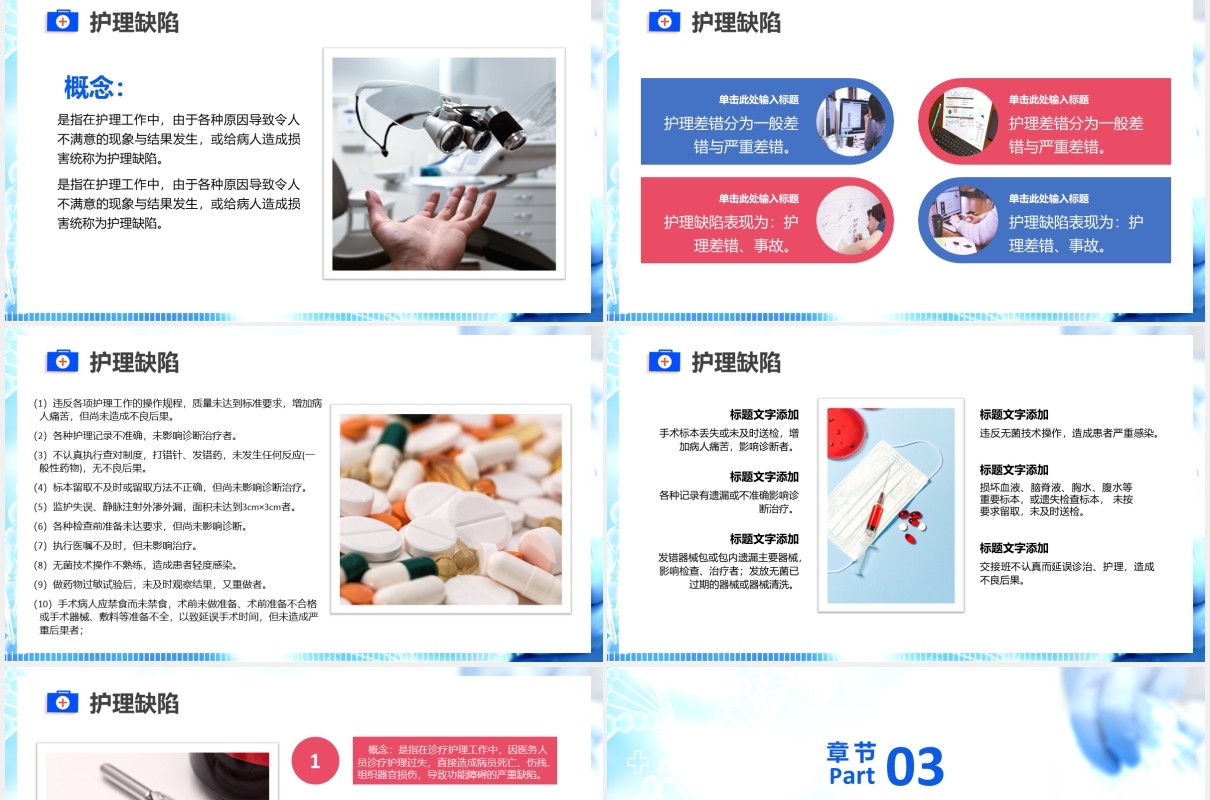 医疗护理不良事件与隐患缺失医院用PPT模板