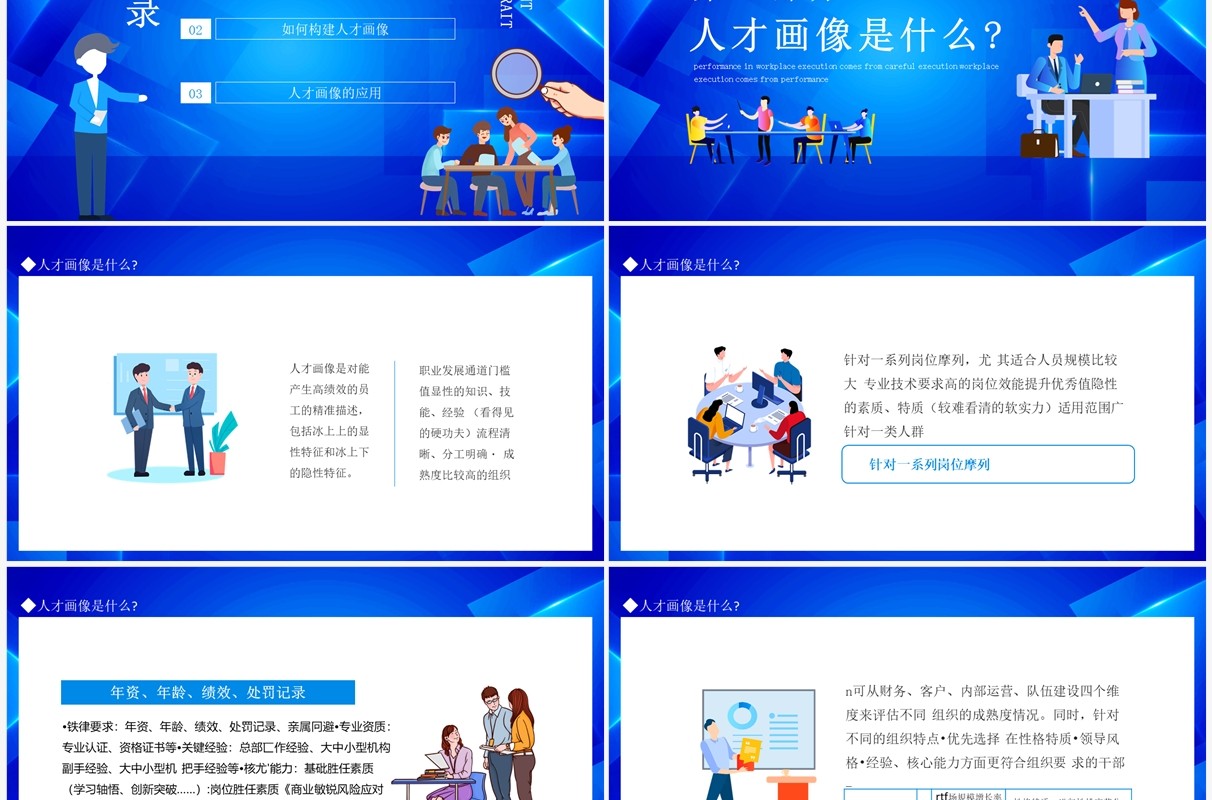 如何绘制人才画像动态PPT模板