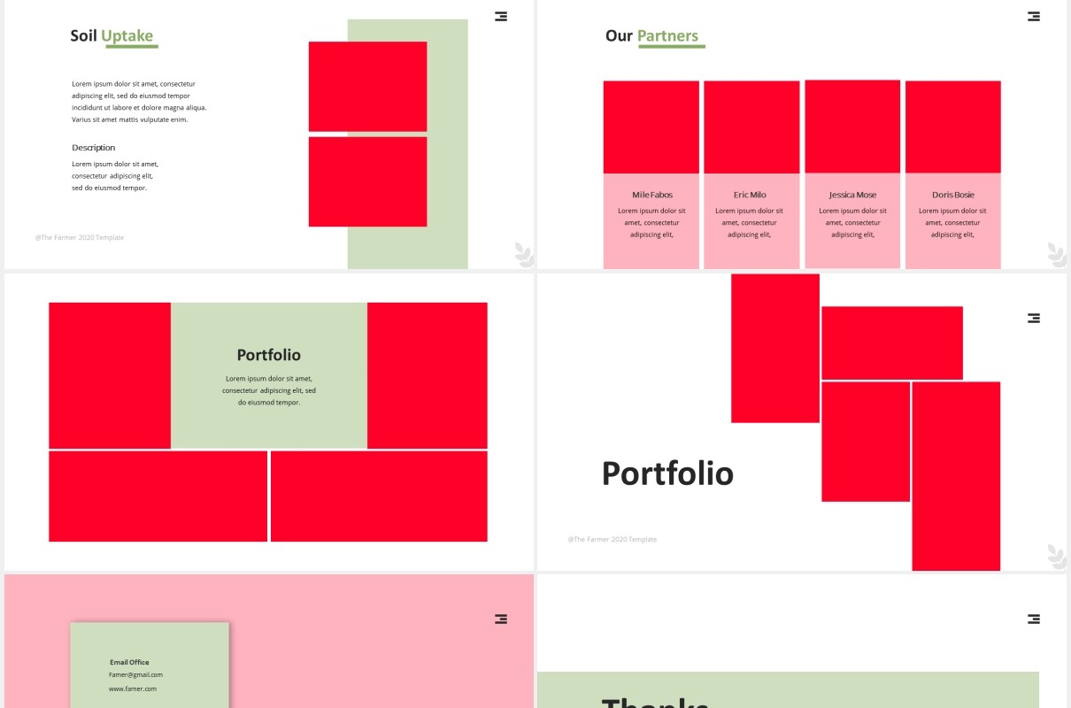 绿色农民农作物图片排版设计PPT模板The Farmer Powerpoint Template