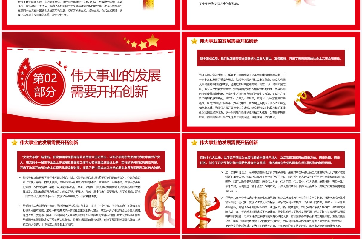 深入学习贯彻党的十九届六中全会精神PPT模板