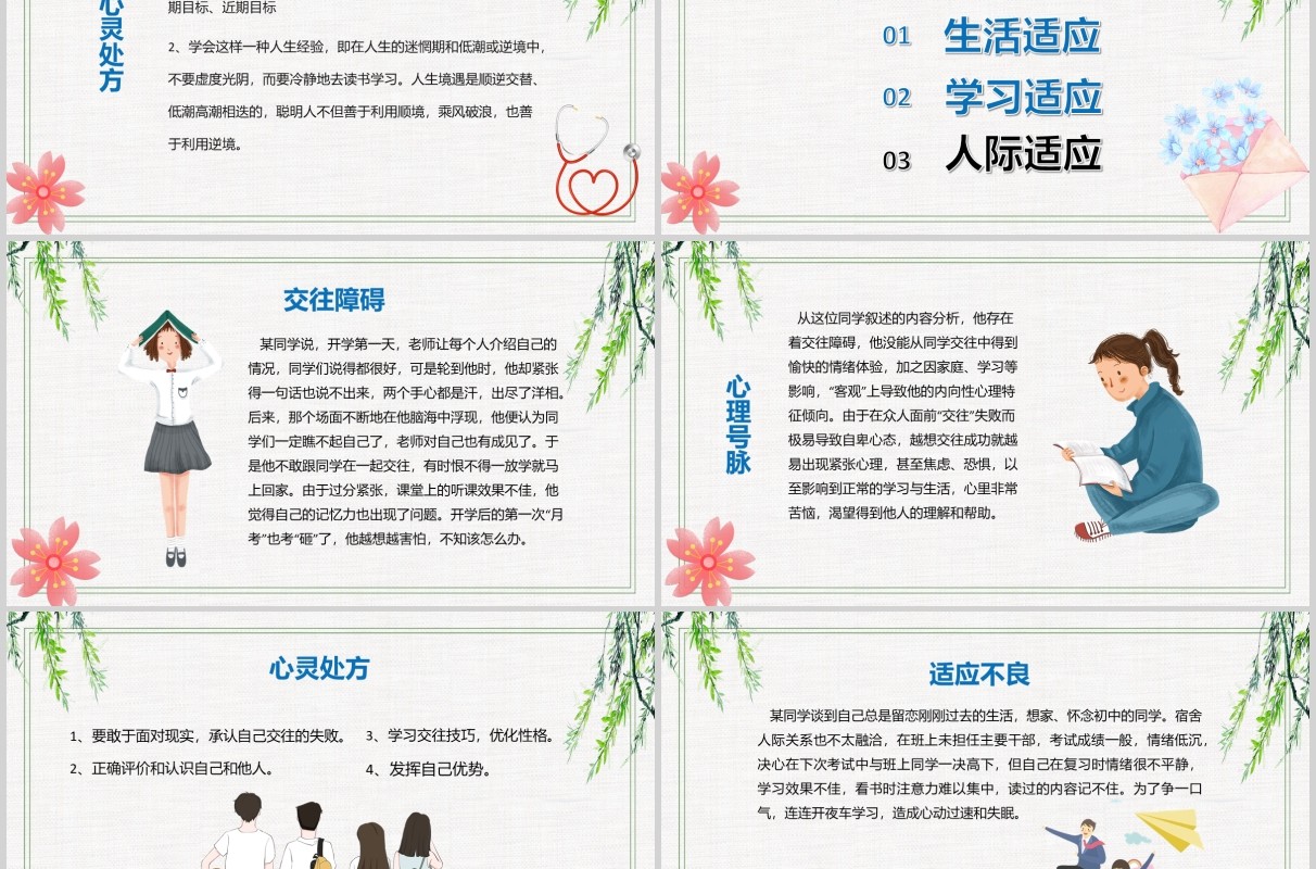 高中新生开学心理适应调节心理辅导疏导防护培训课件PPT模板