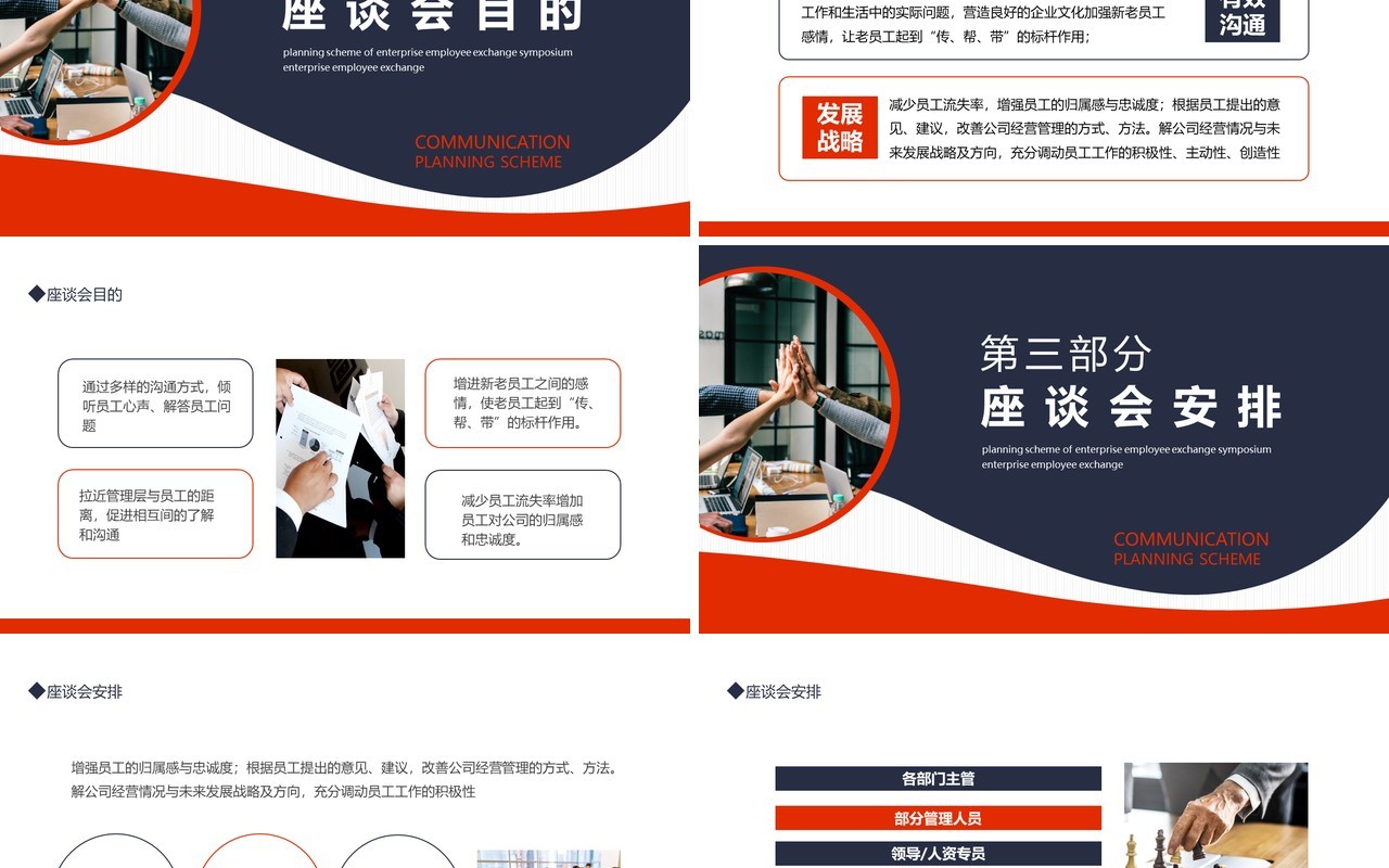 企业员工交流座谈会策划方案动态PPT模板