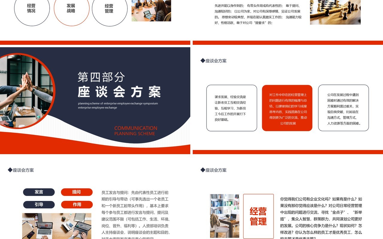 企业员工交流座谈会策划方案动态PPT模板