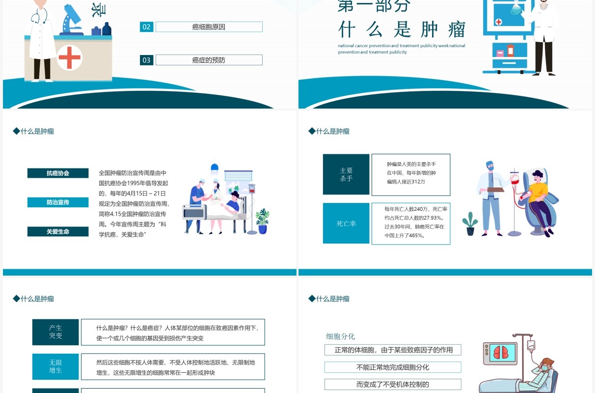 全国肿瘤防治宣传周医用医疗动态PPT模板