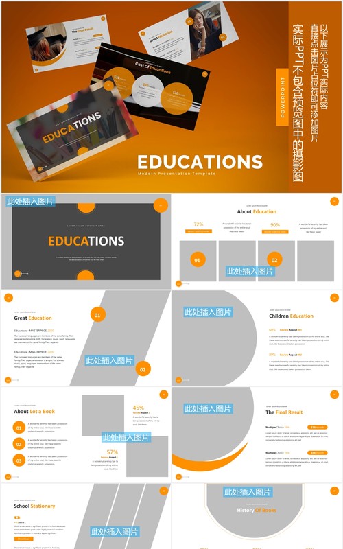 教育培训课件PPT模板图片排版设计Educations Powerpoint Template