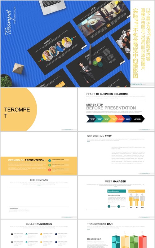 数据图表分析工作通用PPT模板Terompet - Powerpoint Template