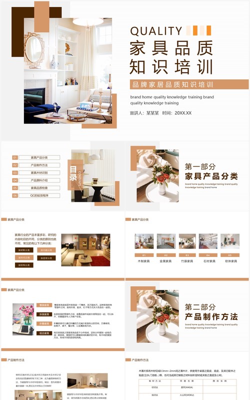 品牌家具品质知识培训动态PPT模板