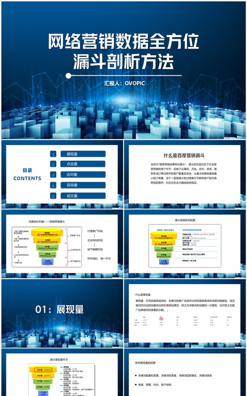 网络营销数据全方位漏斗剖析方法PPT模板