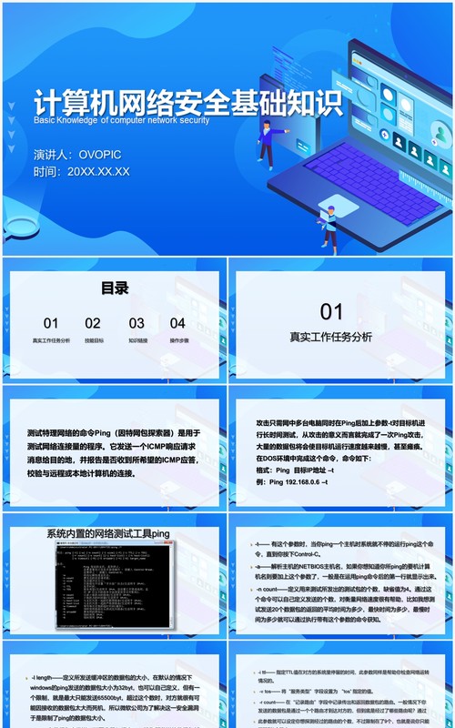 计算机网络安全基础知识PPT模板