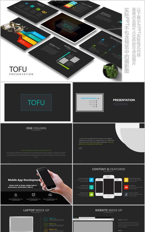 高端公司简介产品介绍PPT版式设计模板Tofu Powerpoint