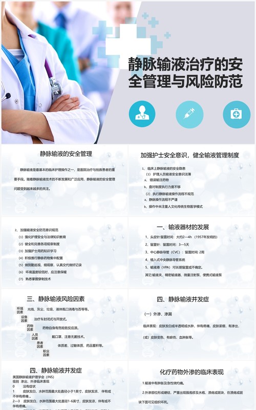 静脉输液治疗安全管理与风险防范PPT模板