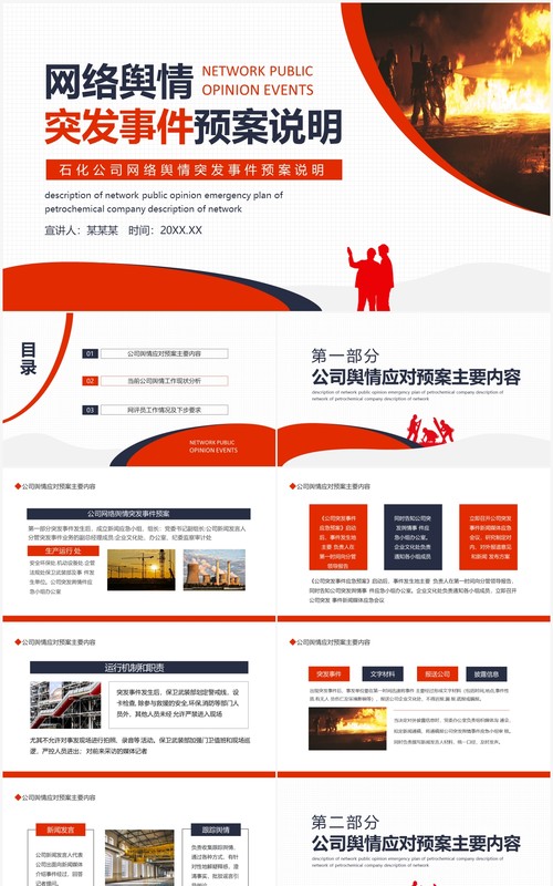 石化公司网络舆情突发事件预案说明动态PPT模板
