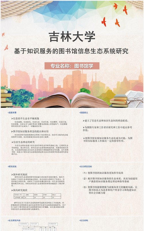 黄色吉林大学硕士论文答辩PPT模板
