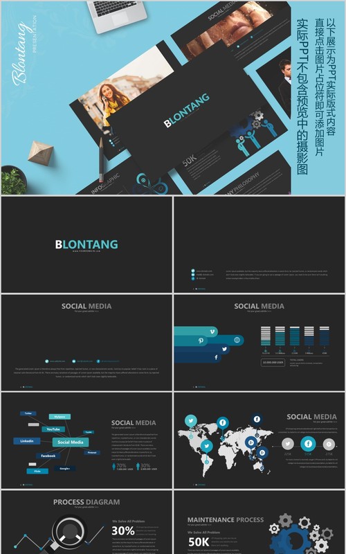 产品计划书PPT信息可视化模板Blontang - Powerpoint Template