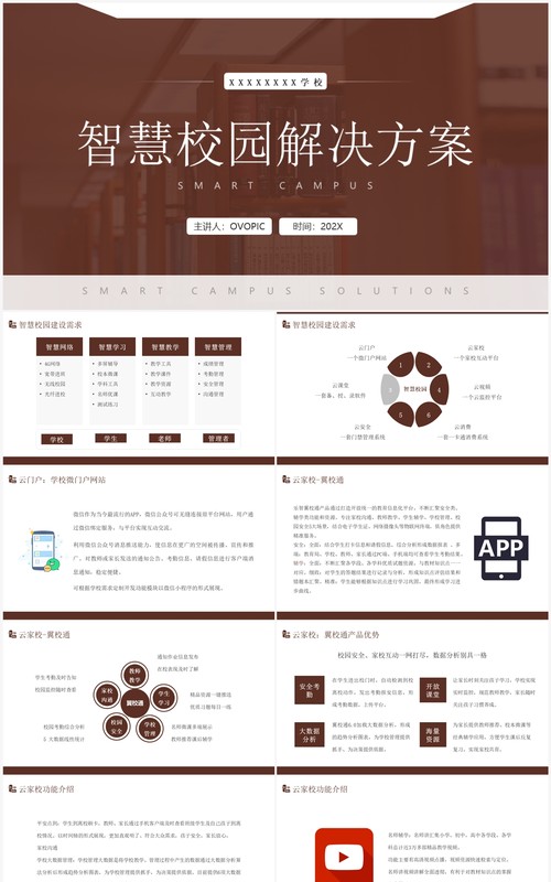 简约风智慧校园解决方案PPT模板