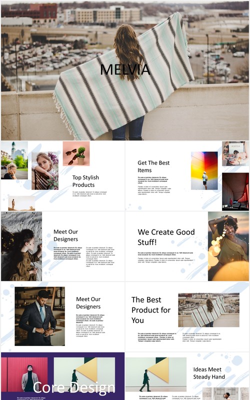 创意公司宣传介绍PPT模板melvia creative portfolio powerpoint template