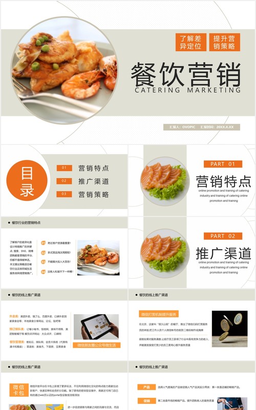 2021商务风餐饮行业营销策划通用PPT模板