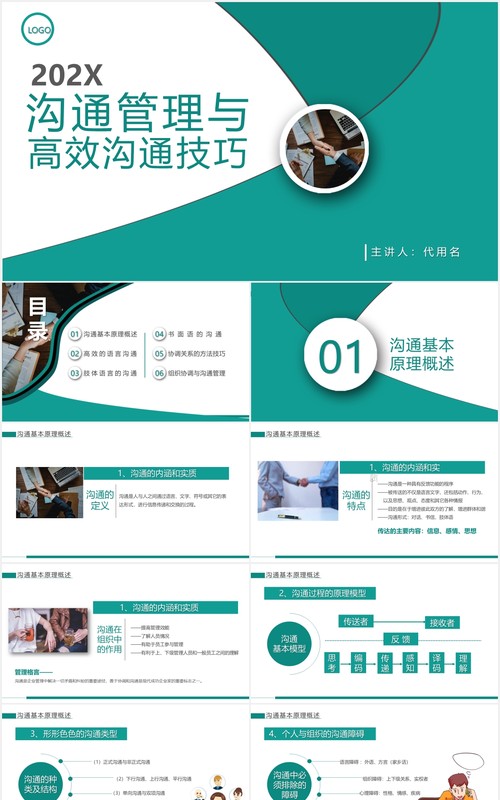 绿色企业管理员工培训高效沟通技巧课件PPT模板