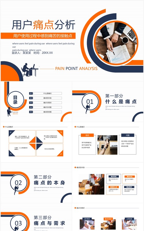 用户痛点分析用户使用过程中感到痛苦的接触点动态PPT模板