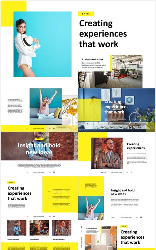现代创意公司产品宣传介绍PPT模板basis modern creative powerpoint template