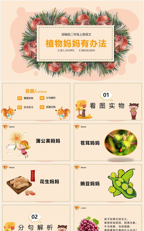 部编版二年级语文上册植物妈妈有办法课件PPT模板