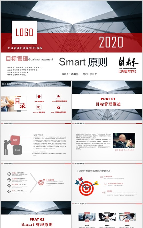 绩效大气企业公司目标管理实务SMART原则培训完整PPT模板