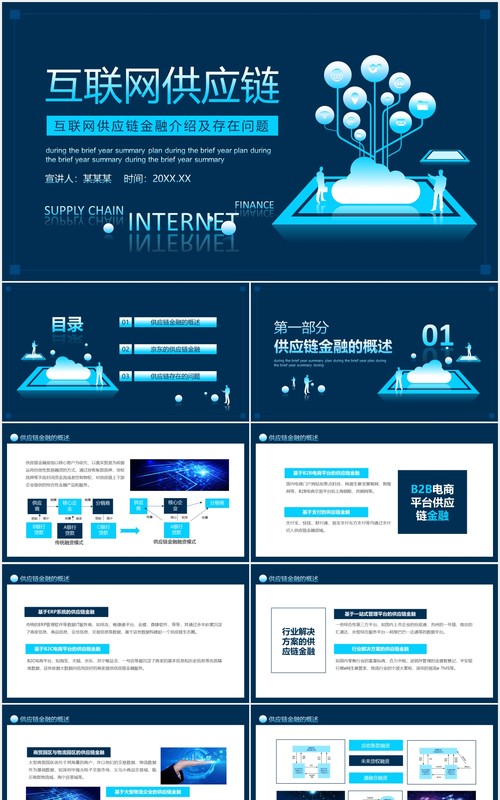互联网供应链金融介绍及存在问题动态PPT模板