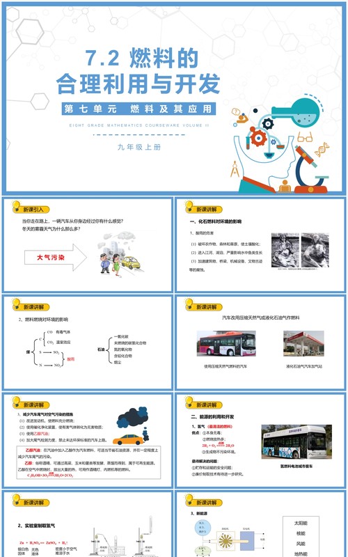 部编版九年级化学上册燃料的合理利用与开发课件PPT模板