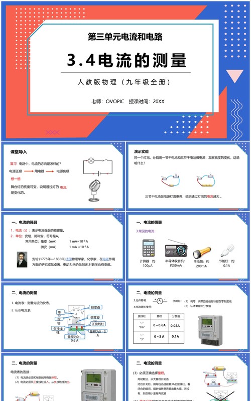 部编版九年级物理全册电流和测量课件PPT模板