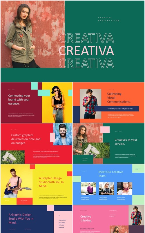 创意现代宣传展示PPT模板creativa modern style powerpoint template