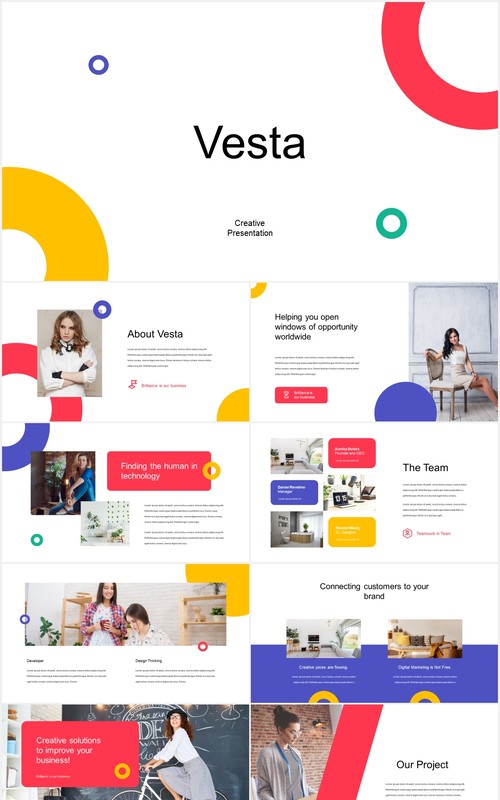 时尚现代公司宣传介绍PPT模板vesta modern powerpoint template