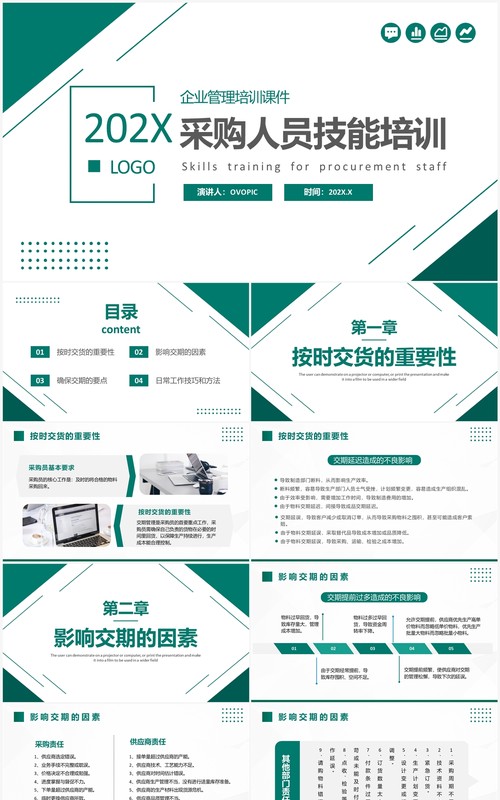 绿色商务风采购人员技能培训PPT模板