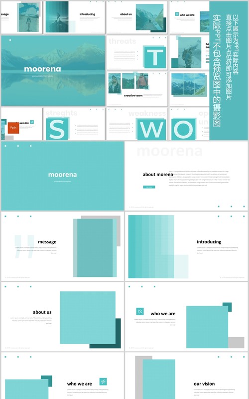 旅游商业项目计划书信息图表PPT版式模板Moorena  Powerpoint Template