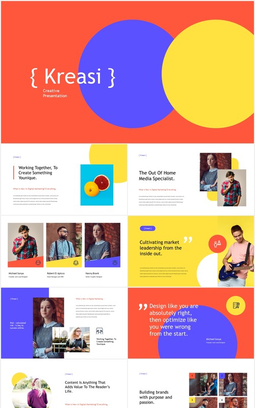 创意数字营销报告宣传介绍PPT模板kreasi digital marketing powerpoint template