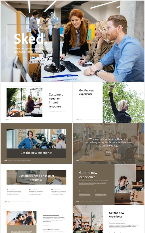 数字代理公司宣传介绍PPT模板sked elegant digital agency powerpoint template