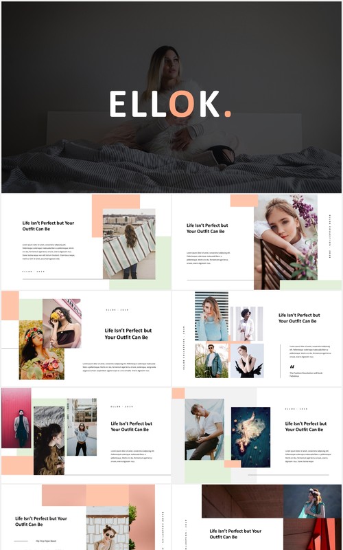 现代商务PPT模板ellok modern minimal powerpoint template