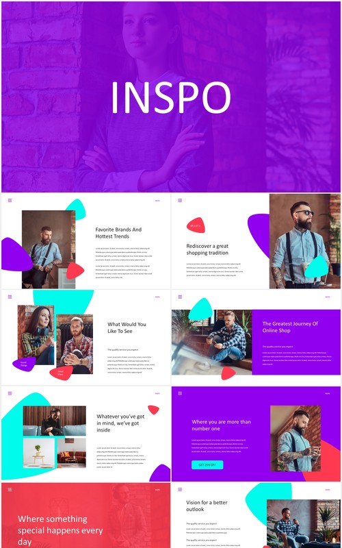 时尚公司宣传介绍PPT模板inspo stylish powerpoint template