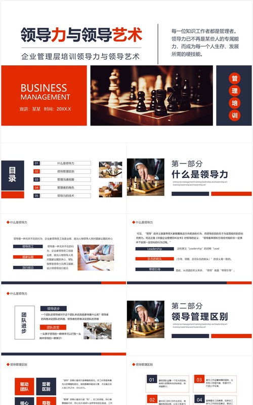 企业管理层培训领导力与领导艺术动态PPT模板