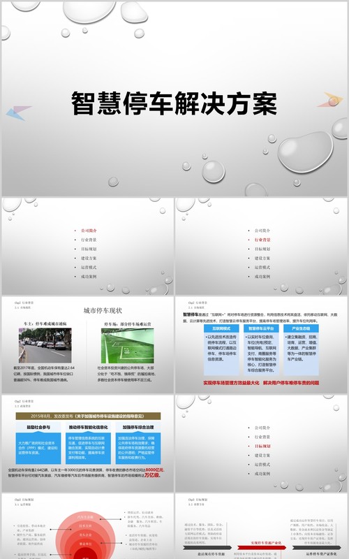 简洁简约智慧停车解决方案PPT模板