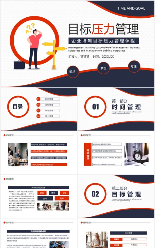 企业员工培训目标压力管理课程动态PPT模板