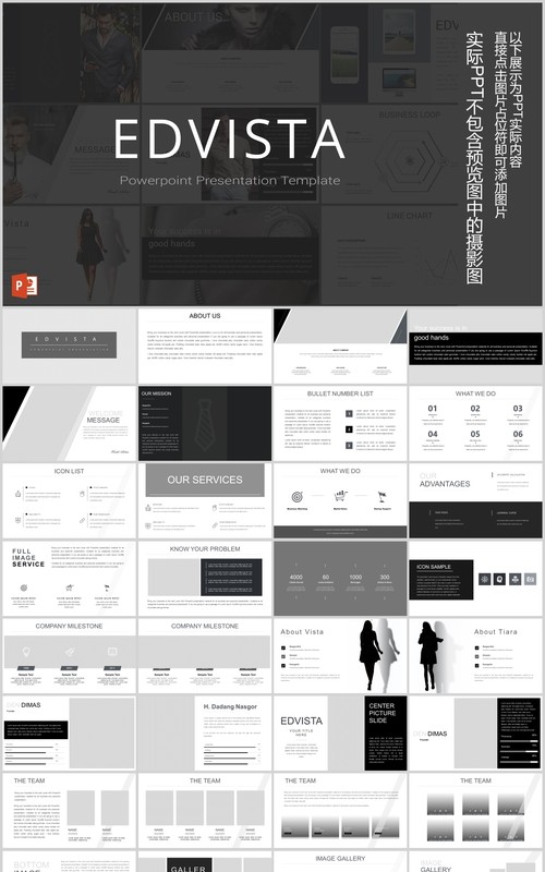 大气项目产品宣传介绍PPT可视化版式模板EDVISTA - Powerpoint Template