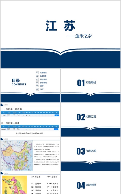 江苏鱼米之乡宣传介绍PPT旅游模板